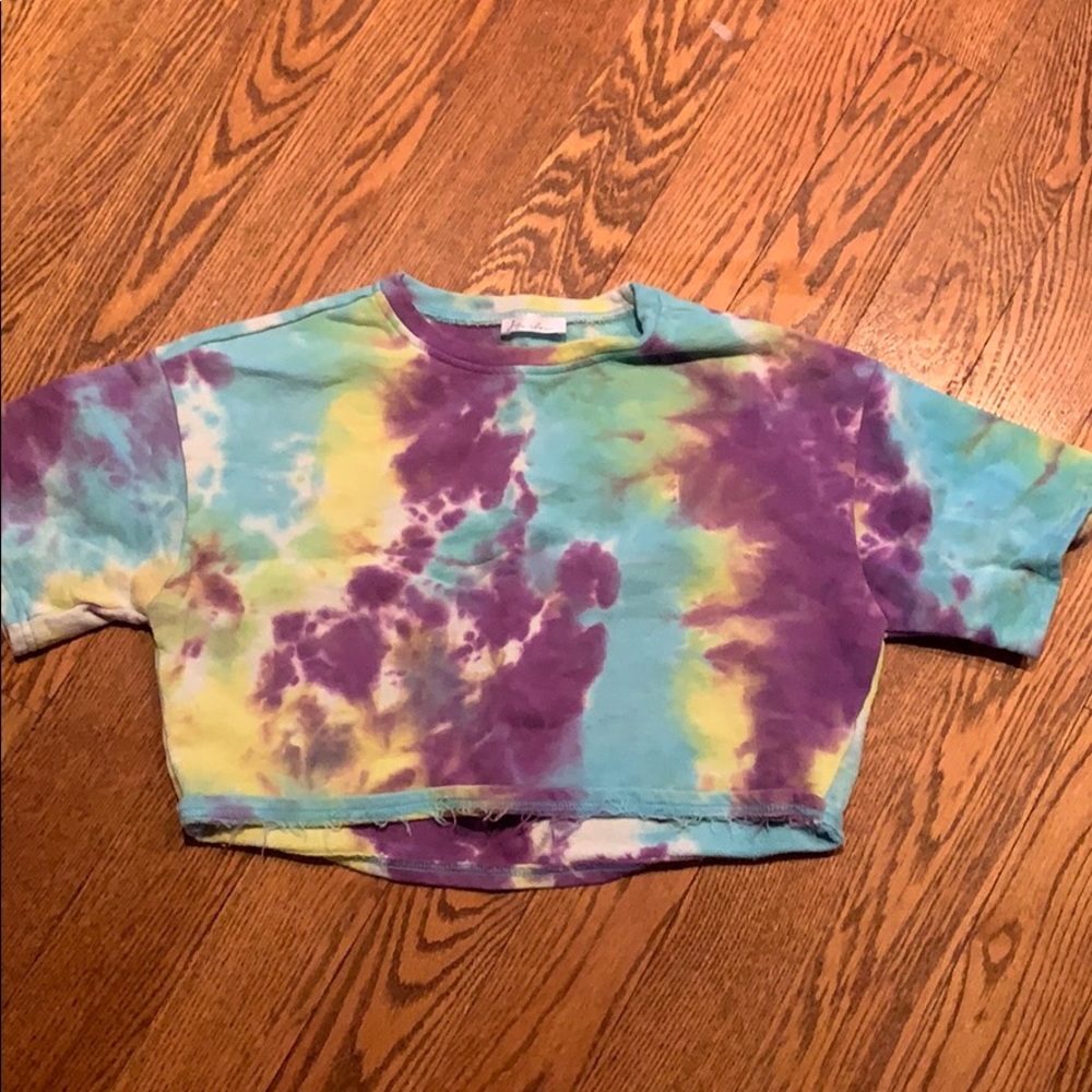 Tie dye cropped sweatshirt